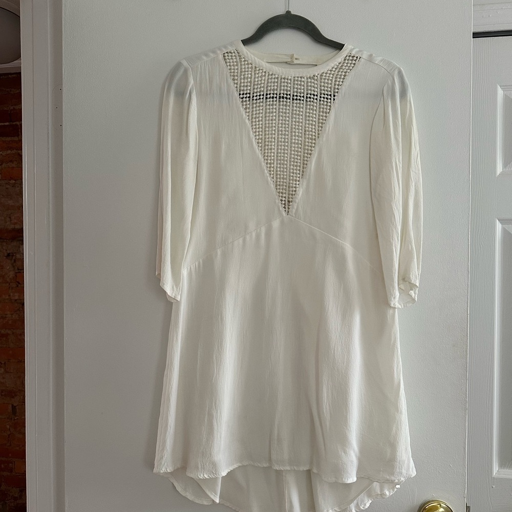 Amuse Society Cream Mini Dress with 3/4 Sleeves